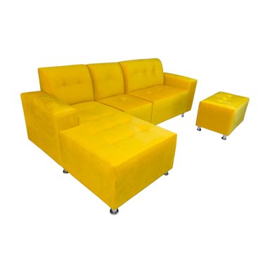 MUEBLE SECCIONAL CAMITA AMARILLO+ 5COJINES DE REGALO - 2
