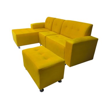 MUEBLE SECCIONAL CAMITA AMARILLO+ 5COJINES DE REGALO - 3