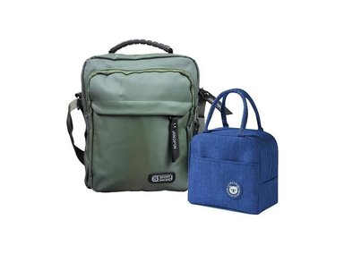 MORRAL MEDIANO SPORT FASHION VERDE + LONCHERITA AZUL