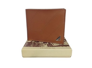 BILLETERA CUERO PU CAMEL PARA HOMBRE