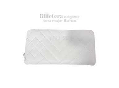 BILLETERA LARGA ELEGANTE MUJER BLANCO