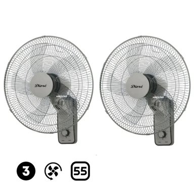 COMBO 2 VENTILADORES DE PARED DIORE 16' MWF-1605 55 WATTS 3 VEL 5 ASPAS