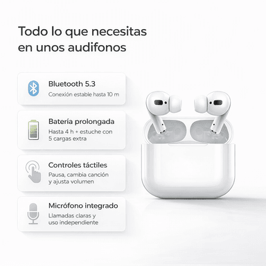 AUDÍFONOS INALAMBRICOS INPODS 13 BLANCO - 3