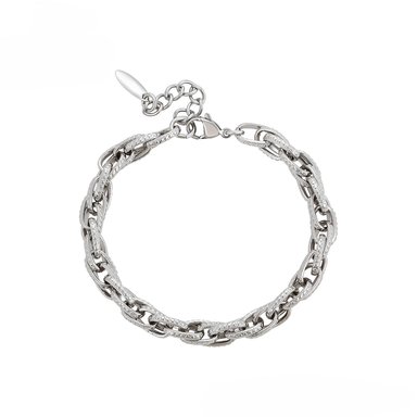 PULSERA CUBANA PLATEADA   DORADA  PARA MUJER - 1
