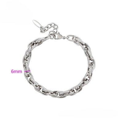 PULSERA CUBANA PLATEADA   DORADA  PARA MUJER - 3