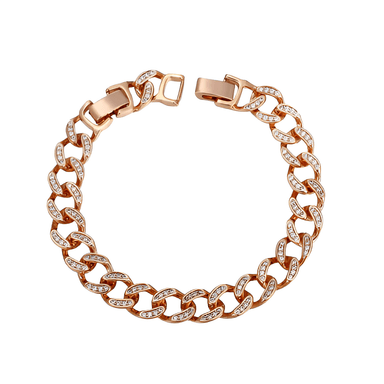 PULSERA CUBANA  DORADA  PARA MUJER CHAPADO EN ORO 18K