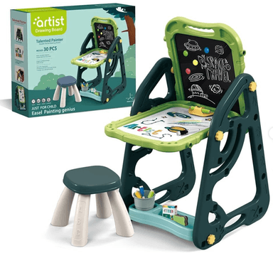 PIZARRA DOBLE DE ARTE PARA NIÑOS AZUL 2 EN 1