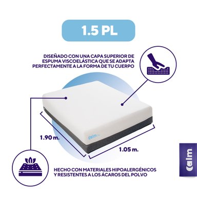 COLCHÓN CALM LITE MEMORY FOAM 1.5 PLAZAS - 2