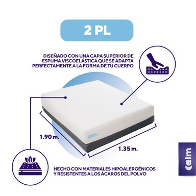 COLCHÓN CALM LITE MEMORY FOAM 2 PLAZAS - 2