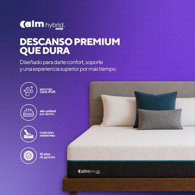PACK COLCHÓN HYBRID DE MEMORY FOAM 2 PLZ + 2 ALMOHADA CALM MEMORY COOLING - 2