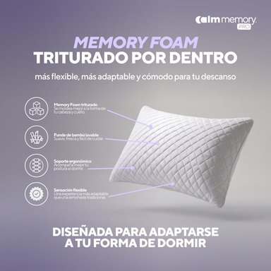 PACK COLCHÓN LITE DE MEMORY FOAM 1.5 PLZ + 1 ALMOHADA CALM MEMORY PRO - 7