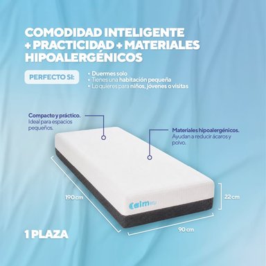 PACK COLCHÓN LITE DE MEMORY FOAM 1 PLZ + 1 ALMOHADA CALM MEMORY PRO - 4