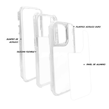 FUNDA PROTECTOR CASE 360 PARA IPHONE 15 PRO - TRANSPARENTE - 2