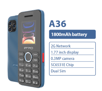 CELULAR BASICO IPRO A36 2G NEGRO