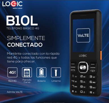 CELULAR BASICO LOGIC B10L 4G DUAL SIM NEGRO