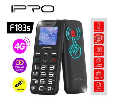 CELULAR BASICO IPRO F183S 4G COLLOR NEGRO