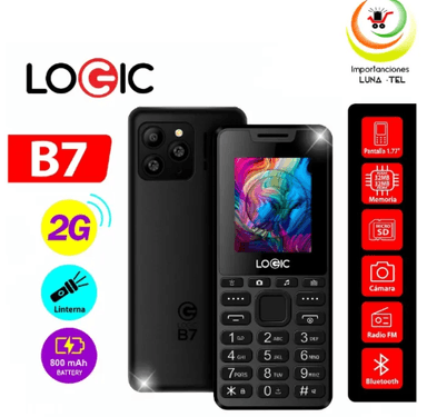 CELULAR BASICO LOGIC B7 2G DUAL SIM NEGRO