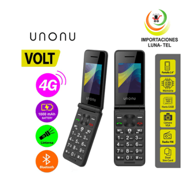 CELULAR BASICO UNONU VOLT 4G DUAL SIM NEGRO