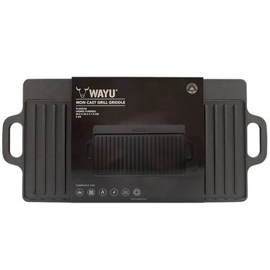 PLANCHA GRILL CON ASAS DE HIERRO FUNDIDO WAYU 50.8 X 23.4 CM - 1