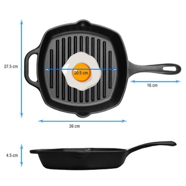 SARTEN GRILL DE HIERRO FUNDIDO VICTORIA 26 CM - 3