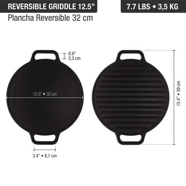 PLANCHA GRILL REVERSIBLE ASADORA DE HIERRO FUNDIDO VICTORIA 32 CM - 4