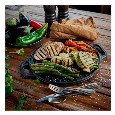 PLANCHA GRILL REVERSIBLE ASADORA DE HIERRO FUNDIDO VICTORIA 32 CM - 5