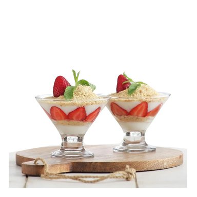 VASO COPA LISA CRISTAR FIESTA PARA POSTRE 214 ML X 6 UNIDADES