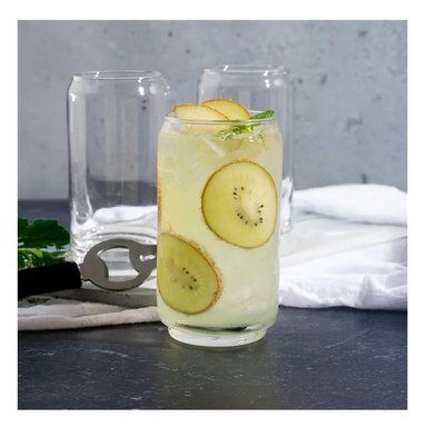 VASO DE VIDRIO ESTILO LATA DE 12 OZ CRISTAR X 6 UNIDADES