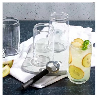 VASO DE VIDRIO ESTILO LATA DE 16 OZ CRISTAR X 12 UNIDADES