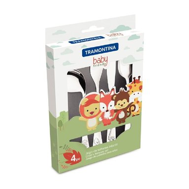 JUEGO DE CUBIERTOS PARA NIÑOS TRAMONTINA DE 4 PIEZAS