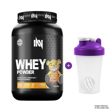 PROTEÍNA SUERO DE LECHE INN WHEY POWDER 1.1 KG VAINILLA + SHAKER