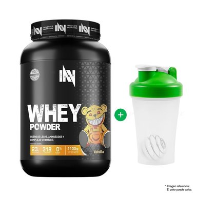 PROTEÍNA WHEY POWDER 1.1 KG VAINILLA + SHAKER