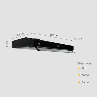 CAMPANA EXTRACTORA SLIM BLACK S-COLLECTION 60CM TURE18CO - 2
