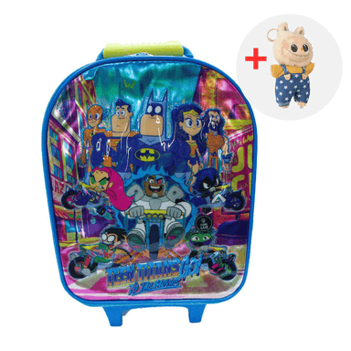 MOCHILA ESCOLAR TITANS GO + LABUBU