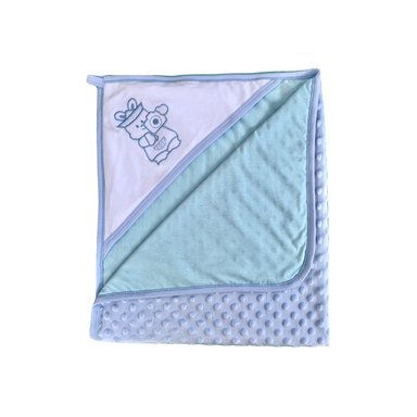 COLCHA PLUSH BURBUJA BÁSICA DELGADA CELESTE