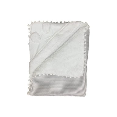 COLCHA POPCORN PELUCHE BLANCO