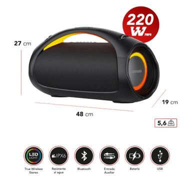 PARLANTE AIWA BOOMBOX AWS544BT BLUETOOTH 120W RMS - 4