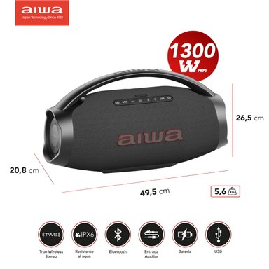 PARLANTE AIWA PARTY POWER BOOMBOX AWH51BT 130W RMS - 4