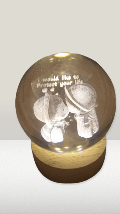 ADORNO LAMPARA  ESFERA 3D CONTIGO SIEMPRE SAN VALENTÍN  - LUZ CÁLIDA