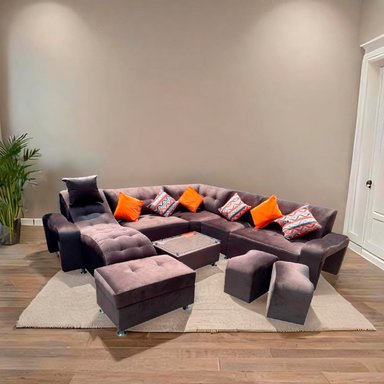 SECCIONAL  MODELO VIP COLOR MARRÓN + COJINES DE REGALO