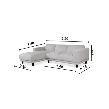 SECCIONAL MODELO LUIS CHAISE LONGUE LADO DERECHO + COJINES DE REGALO - 2