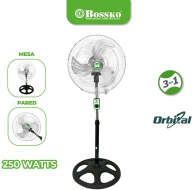 VENTILADOR ORBITAL 3 EN 1 DE 18' BOSSKO BK-8220VO PLATEADO