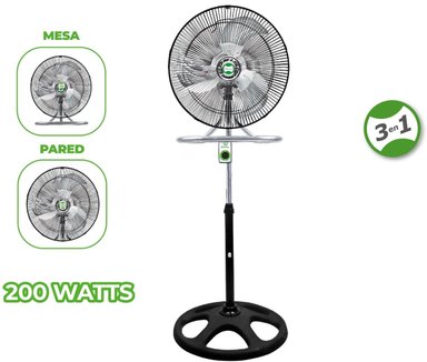 VENTILADOR 3 EN 1 BOSSKO 18' BK-8218VI NEGRO