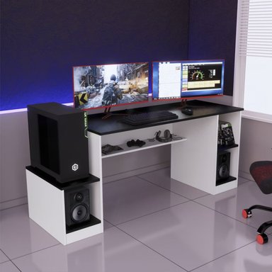 ESCRITORIO GAMER 180 CM NEGRO/BLANCO INNOVACIONES LUMIK