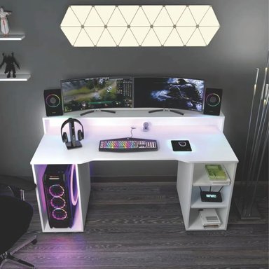 ESCRITORIO GAMER 150 CM BLANCO INNOVACIONES LUMIK