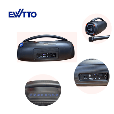 PARLANTE EWTTO INALÁMBRICO PORTÁTIL EXTREME BASS 40 WATTS 50 CM BT/AUX/USB/TF ET-P4300MBC (NUEVO) - 3