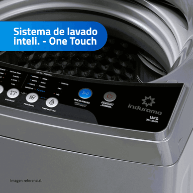 LAVADORA INDURAMA AUTOMÁTICA 18 KILOS CARGA SUPERIOR GRIS PANEL DIGITAL LRI-18DGR (NUEVO) - 3
