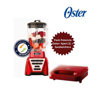 LICUADORA OSTER XPERT 1500 W 2L. REVERSIBLE BLST3A-R2G + SANDWICHERA OSTER ROJO CKSTSM2885R (COMBO) - 1
