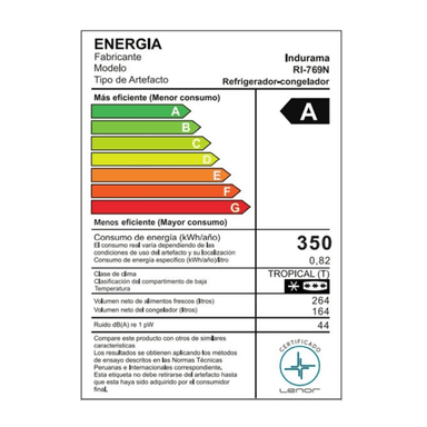 REFRIGERADORA INDURAMA 428 LITROS NO FROST SIDE BY SIDE NEGRO RI-769N (NUEVO MODELO) - 6