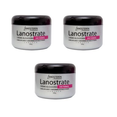 CREMA ALISADORA LANOSTERIN PACK 3 UNIDADES LANOSTRATE PROFESIONAL 120G